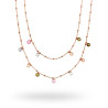 COLLANA DOPPIO FILO CON PALLINE E CRYSTAL COLORATI IN ARGENTO 925 GALVANICA ROSATA