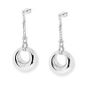 ORECCHINI CON PENDENTE A FORMA TONDA IN ARGENTO 925 GALVANICA RODIO