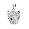 CIONDOLO GATTO CON CUBIC ZIRCONIA BIANCHI ARGENTO 925 GALVANICA RODIO