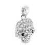 CIONDOLO TESCHIO CON CUBIC ZIRCONIA BIANCHI E NERI IN ARGENTO 925 GALVANICA RODIO