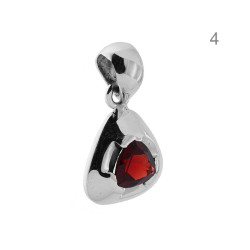 CIONDOLO ETNICO TRIANGOLARE CON PIETRE NATURALI IN ARGENTO 925