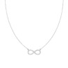 COLLANA CATENA FORZATINA INFINITO CON ZIRCONI BIANCHI IN ARGENTO 925 GALVANICA RODIO