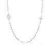 COLLANA ROSARIO MODELLO GIROCOLLO CM 46+4 CON GRANI A PALLINA LISCIA MM 2.5 E ZIRCONI BIANCHI IN ARGENTO 925 GALVANICA RODIO