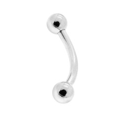 BODY PEARCING BANANA MM 18 CON PALLINE MM 4 IN ACCIAIO CHIRURGICO