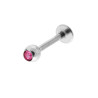 BODY PIERCING LABRET MM 12 CON PALLINA MM 3 E CRYSTAL MULTICOLOR IN ACCIAIO CHIRURGICO