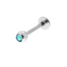 BODY PIERCING LABRET MM 12 CON PALLINA MM 3 E CRYSTAL MULTICOLOR IN ACCIAIO CHIRURGICO