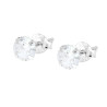 ORECCHINI PUNTO LUCE TONDO A GRIFFE CON ZIRCONE BIANCO IN ARGENTO 925