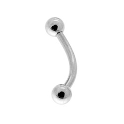 BODY PEARCING BANANA MM 15 CON PALLINE MM 3 IN ACCIAIO CHIRURGICO