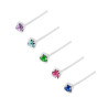 PIERCING NASO CHIODINO A GRIFFE CON CUBIC ZIRCONIA COLOR IN ARGENTO 925