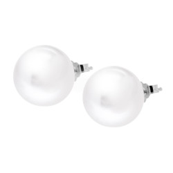 ORECCHINI PERLA PARIGI MM 14 COLORE BIANCO IN ARGENTO 925 GALVANICA RODIO