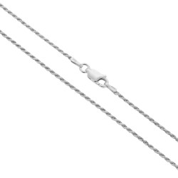 CATENA CORDA DIAMANTATA 030 SEZIONE MM 1.4 LUNGHEZZA CM 50 IN ARGENTO 925 GALVANICA RODIO