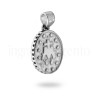 CIONDOLO MEDAGLIA OVALE MM 15 CON MADONNA MIRACOLOSA E ZIRCONI BIANCHI IN ARGENTO 925 GALVANICA RODIO