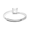 ANELLO SOLITARIO CON CUBIC ZIRCONIA BIANCO MM 4 IN ARGENTO 925 GALVANICA RODIO