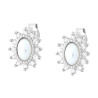 ORECCHINI OVALI CON PERLA E CUBIC ZIRCONIA BIANCHI IN ARGENTO 925 GALVANICA RODIO