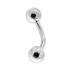 BODY PEARCING BANANA MM 19 CON PALLINE MM 5 IN ACCIAIO CHIRURGICO