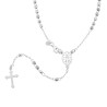 COLLANA ROSARIO CM 50 CON GRANI A PALLINA DIAMANTATA MM 3 IN ARGENTO 925 GALVANICA RODIO