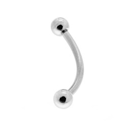 BODY PEARCING BANANA MM 18 CON PALLINE MM 3 IN ACCIAIO CHIRURGICO