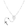 COLLANA ROSARIO CM 52+4 CON GRANI A PALLINA LISCIA MM 2.6 E ZIRCONI NERI IN ARGENTO 925 GALVANICA RODIO