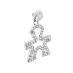 CIONDOLO BIMBO CON ZIRCONI IN ARGENTO 925 GALVANICA RODIO