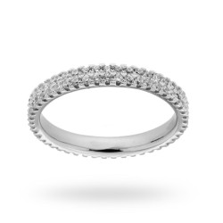ANELLO ETERNITY VERETTA CON ZIRCONI BIANCHI MM 3 IN ARGENTO 925 RODIATO
