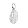 CIONDOLO MEDAGLIA OVALE CON MADONNA MIRACOLOSA MM 22 IN ARGENTO 925 GALVANICA RODIO
