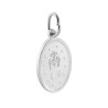 CIONDOLO MEDAGLIA OVALE CON MADONNA MIRACOLOSA MM 22 IN ARGENTO 925 GALVANICA RODIO