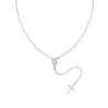 COLLANA ROSARIO CM 50 CON CRYSTAL BIANCHI MM 3.5 IN ARGENTO 925 GALVANICA RODIO