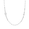 COLLANA ROSARIO MODELLO GIROCOLLO CM 50 CON GRANI A PALLINA DIAMANTATA MM 2.5 IN ARGENTO 925 GALVANICA RODIO
