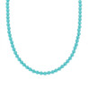 COLLANA TURCHESE MM 4 IN VETRO PERLATO CON FILO E CHIUSURA IN ARGENTO 925 GALVANICA RODIO