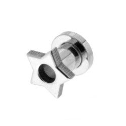 BODY PIERCING TUNNEL DILATATORE CON ACCESSORIO STELLA IN ACCIAIO CHIRURGICO