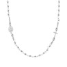 COLLANA ROSARIO MODELLO GIROCOLLO CM 50 CON GRANI A PALLINA LISCIA MM 3 IN ARGENTO 925 GALVANICA RODIO