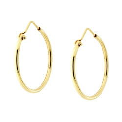 ORECCHINI CERCHIO MM 32 CON CANNA MM 2.1 IN ARGENTO 925 GALVANICA ORO