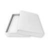 ASTUCCIO PER COLLANA CM 13,4 X 18,9 H3,9 COLORE BIANCO CON NASTRO E FIOCCO BLU CON SHOPPER INCLUSA