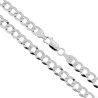 CATENA GRUMETTA COMPRESSA DIAMANTATA 140 SEZIONE MM 6.6 LUNGHEZZA CM 60 IN ARGENTO 925 GALVANICA RODIO