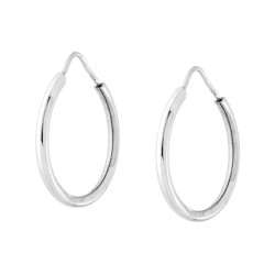 ORECCHINI A CERCHIO MM 20 CON CANNA TUBOLARE MM 1.7 IN ARGENTO 925 GALVANICA RODIO