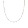 COLLANA FILO PERLA BIANCA MM 4 IN VETRO PERLATO CON FILO E CHIUSURA IN ARGENTO 925 GALVANICA RODIO