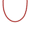 COLLANA CORALLO MM 4 IN VETRO PERLATO CON FILO E CHIUSURA IN ARGENTO 925 GALVANICA RODIO