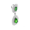 CIONDOLO PENDENTI VERDE SMERALDO A GOCCIA CONTORNATI CON ZIRCONI BIANCHI IN ARGENTO 925 GALVANICA RODIO