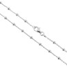 CATENA FORZATINA 035 SEZIONE MM 1.2 ALTERNATA A PALLINE LISCE MM 3 LUNGHEZZA CM 80 IN ARGENTO 925 GALVANICA RODIO