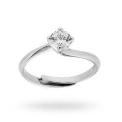 ANELLO SOLITARIO A GRIFFE CON ZIRCONE BIANCO MM 6 IN ARGENTO 925 RODIATO