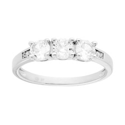 ANELLO TRILOGY CON CUBIC ZIRCONIA BIANCO MM 4 IN ARGENTO 925 GALVANICA RODIO