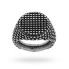 ANELLO CHEVALIER ROTONDO PALLINATO IN ARGENTO 925 BRUNITO