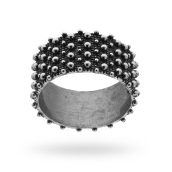 ANELLO FEDE SARDA A FASCIA LARGA IN ARGENTO 925 BRUNITO
