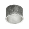 ANELLO A FASCIA LARGA BRUNITO E MARTELLATO IN ARGENTO 925 GALVANICA RODIO