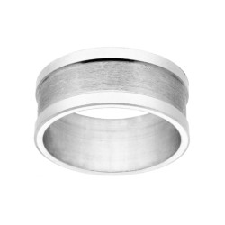 ANELLO A FASCIA LISCIO E SATINATO IN ARGENTO 925 GALVANICA RODIO