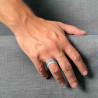 ANELLO A FASCIA LISCIO E SATINATO IN ARGENTO 925 GALVANICA RODIO
