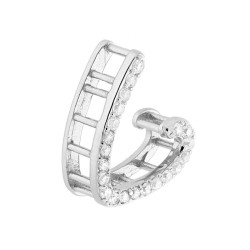 CIONDOLO LETTERA NOME INIZIALE TRIDIMENSIONALE CON ZIRCONI BIANCHI IN ARGENTO 925 GALVANICA RODIO