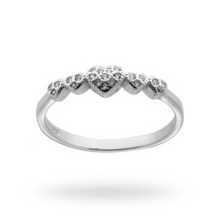 ANELLO CON CUORI CON ZIRCONI BIANCO IN ARGENTO 925 RODIATO