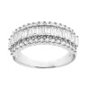 ANELLO A FASCIA CON ZIRCONI BIANCHI TAGLIO BAGUETTE IN ARGENTO 925 GALVANICA RODIO