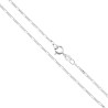 CATENA FIGARO 040 SEZIONE MM 1.4 LUNGHEZZA CM 60 IN ARGENTO 925 GALVANICA RODIO
